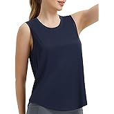 baleaf Women's Sleeveless Workout Tops Athletic Racerback Tank Top High Neck Yoga Running Shirts Loose Fit Gym Tennis