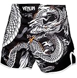 Venum Men's Dragon's Flight Short Cut Fight Shorts MMA Black/White