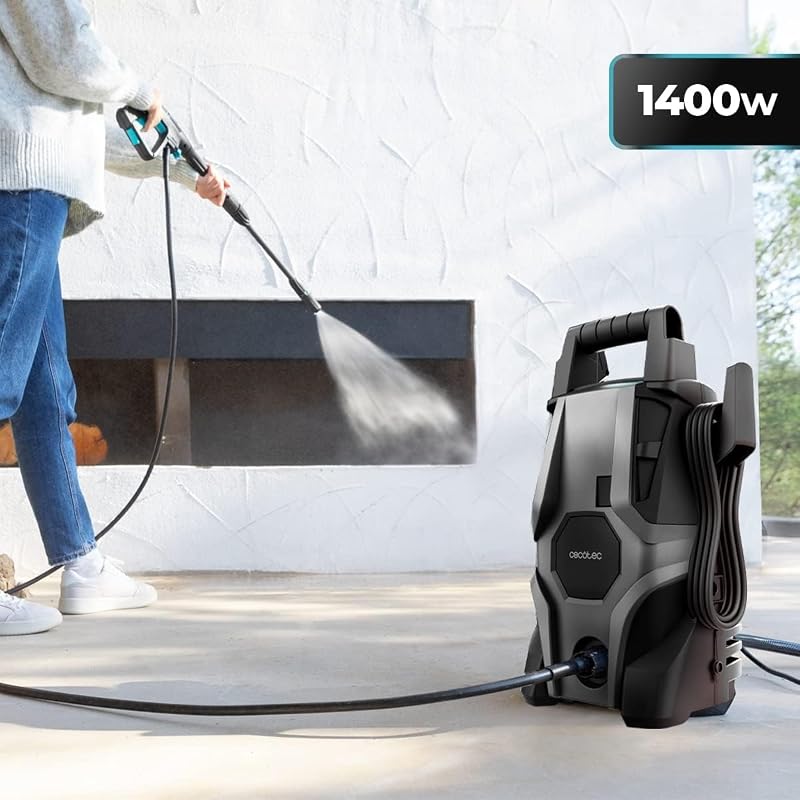 HydroBoost 1400 Essential Nettoyeur Haute Pression 1400 W pour Maison, Jardin ou Voiture, débit Max de 426 l/h, Pression maximale 105 Bars, Pompe en Aluminium, Rayon d'action 9 m
