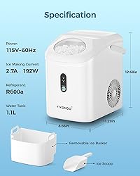 Ice Makers Countertop Nugget Ice Cubes, Portable