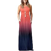 AUSELILY Women's Summer Sleeveless Loose Maxi Dress Casual Long Dresses with Pockets 2026 New