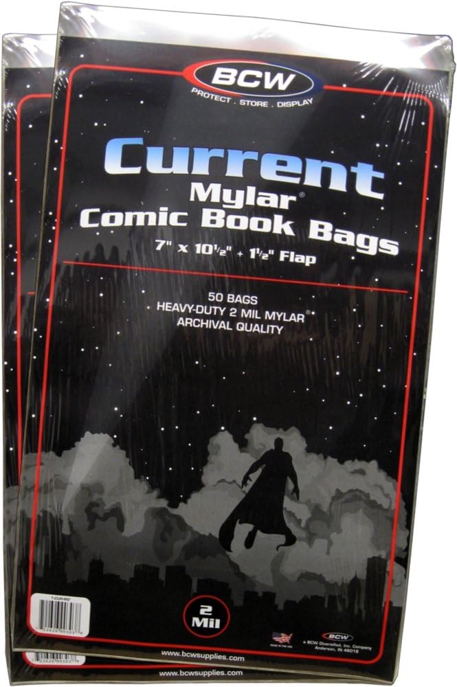 BCW (100) Current Age Mylar Comic Sleeves 2 Mil Thick