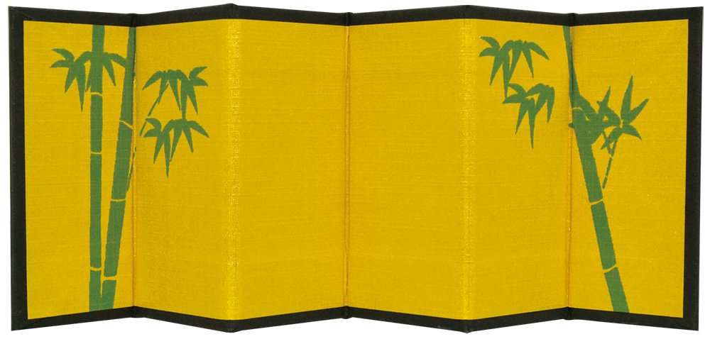 かわいい 手作り ガラス細工 6曲 金屏風 竹 DGX009商品画像