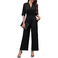 Amazon.com: JASAMBAC Black Jumpsuits for Women Dressy Casual