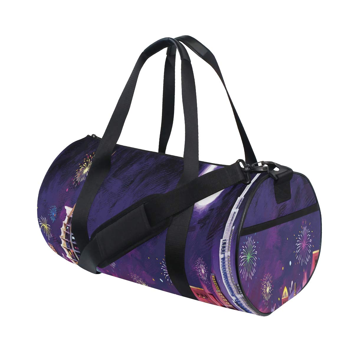 KIMDFACE Scenery Night Dubai Skyscraper Print,Fashion Lightweight Gym Sports Bag Duffle Bag Travel L