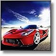 NIHO-JIUMA Red Sports Car Diamond Painting Kits, Full Drill Rhinestone Paint with Diamond Art Kits, Canvas Crafts Gift for Adults, Art Deco (30x30cm/12x12 Inches)