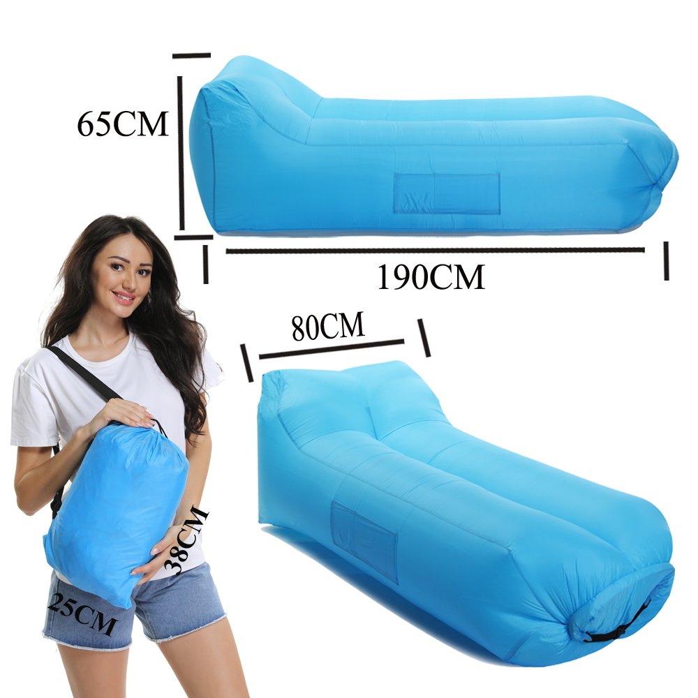 Lazy Wind Saco de Dormir Hinchable reclinable al Aire Libre ...