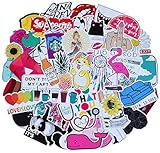 Cute Laptop Stickers for Teen Girl, 45 Pcs/Pack Cartoon Waterproof Vinyl Water Bottle Computer Notebook Car Skateboard Motorcycle Bicycle Luggage Guitar Bike Decal (Style - E)