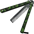 Butterfly Knife Designed Practice Trainer Comb, Portable Training Practice Hair Comb,Easy to Practice Flipping (Green)