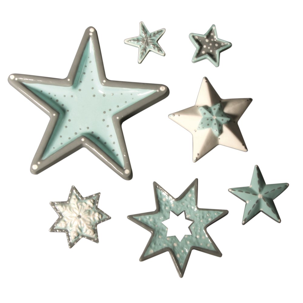 RAYHER Casting Mould: Stars, 7 Motives, Approx.3-13cm, Size: 23,2x18 cm, miscellaneous, Colourless, 3.2 x 2.2 x 0.18 cm