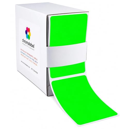 ChromaLabel 2 x 3 Inch Fluorescent Green Labels, Rectangle Color Coding ...