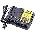 Biswaye DCB112 DCB115 20V Max Charger Charges All DCB201 DCB204 DCB606 DCB609 DCB207 DCB206 DCB203 DCB200 DCB120 DCB127 12V Max, 20V Max and 60V Max Li-Ion Cordless Tool Battery Packs