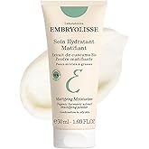 Embryolisse Mattifying Moisturizer, Oil-Control Face Cream with Organic Turmeric Extract. Lightweight Hydration, Non-Comedogenic for Oily & Combination Skin, 1.69 Fl Oz