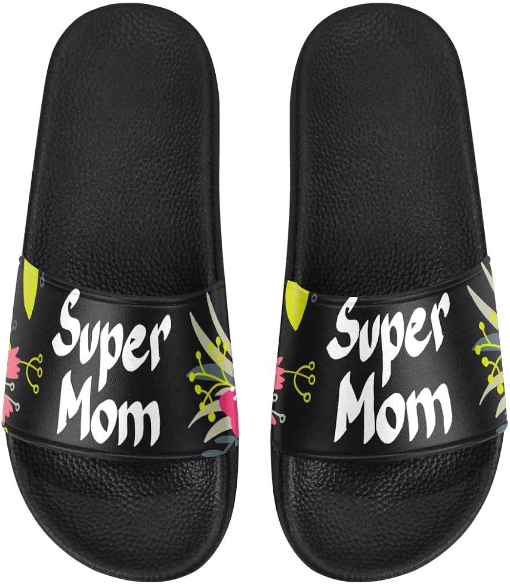 Amazon.com | INTERESTPRINT Super Mom for Mother's Day with Pink Flowers Indoor Outdoor Women's 