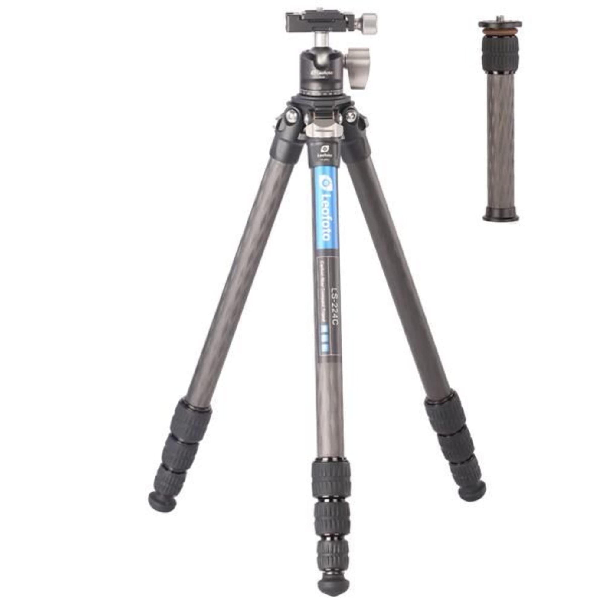 Leofoto - Ranger - Carbon Tripod For Cameras - Including Ballhead - Load capacity of 6kg - Extendable Feet - Min. Height of 5,7 cm to a Max. Height of 109 cm - LS-224C + Ballhead LH-25