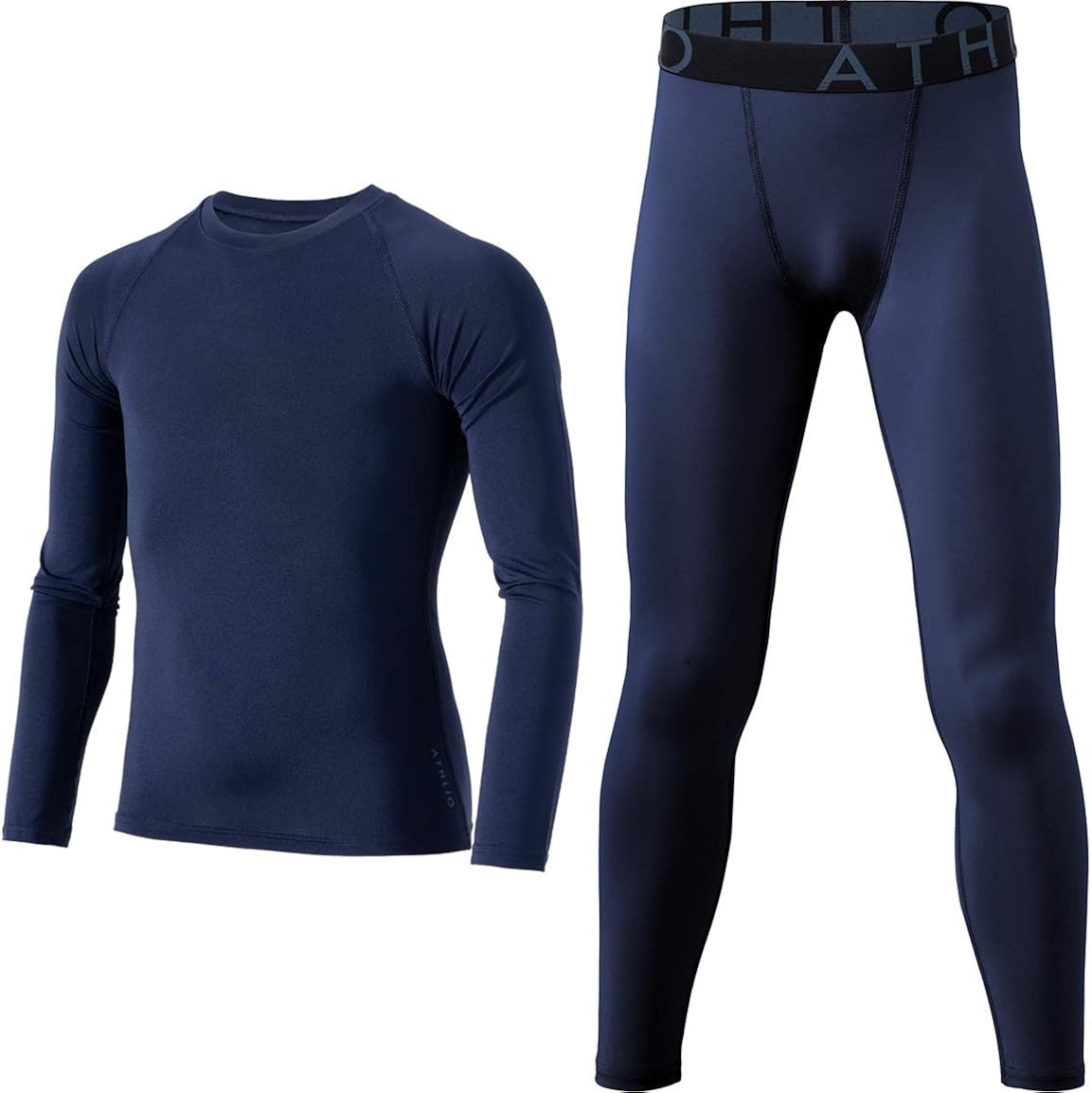 ATHLIO Kid's Compression Running Baselayer Cool Dry Sports Top & Bottom Set: Sports & Outdoors