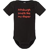 Pittsburgh Smells Like My Diaper Bengals Fan Baby Bodysuit - Black