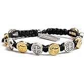 My Saint My Hero Benedictine Blessing Bracelets – Handwoven Spiritual Protection with Medals Hand-Cast In Italy at Sacred Site