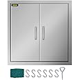 Mophorn 31 Inch BBQ Access Door 304 Stainless Steel BBQ Island 31W x 31H Inchs Double Door with Paper Towel Holder for Outdoor Kitchen