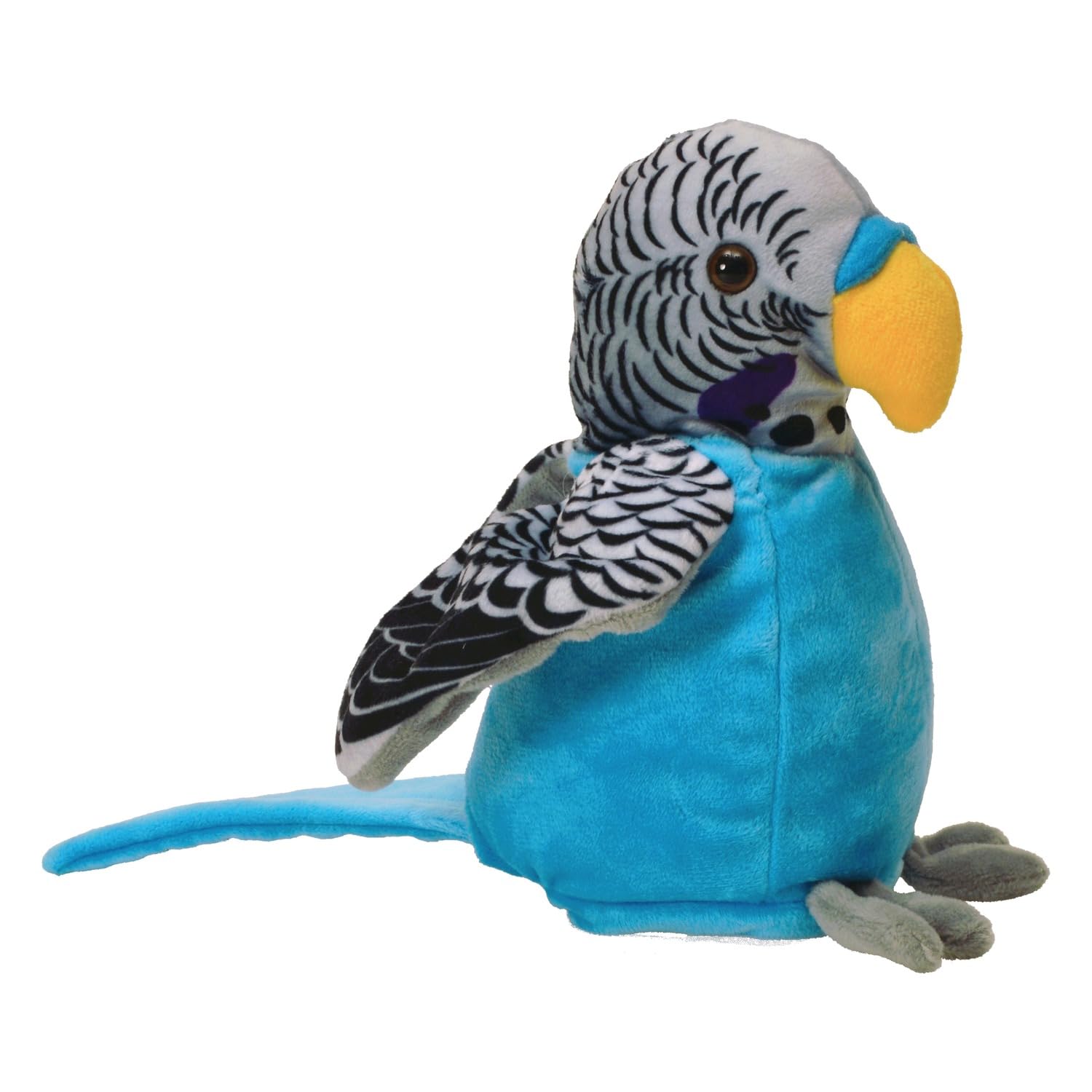 Kögler 75674 - Labertier Caruso Budgie Approx. 21 cm Talking Plush Toy with Playback Function - Battery Operated