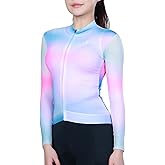 INBIKE Cycling Jersey Women Long Sleeve, Breathable Quick Dry Bike Shirt with 3 Rear Pockets, Reflective Biking Tops