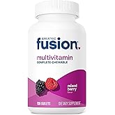 Bariatric Fusion Bariatric Multivitamin with Iron Complete Chewable | Mixed Berry | Post Bariatric Vitamins for Gastric Bypass and Sleeve Gastrectomy | One Month Supply
