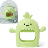 Momcozy Baby Teether Toys, Food Grade Silicone Baby Teether,Teething Mitten | Teething Toys for Babies, Teethers for Babies 3-6 months，Anti Drop Wrist Teether with Multiple Chew Points， Grass Green