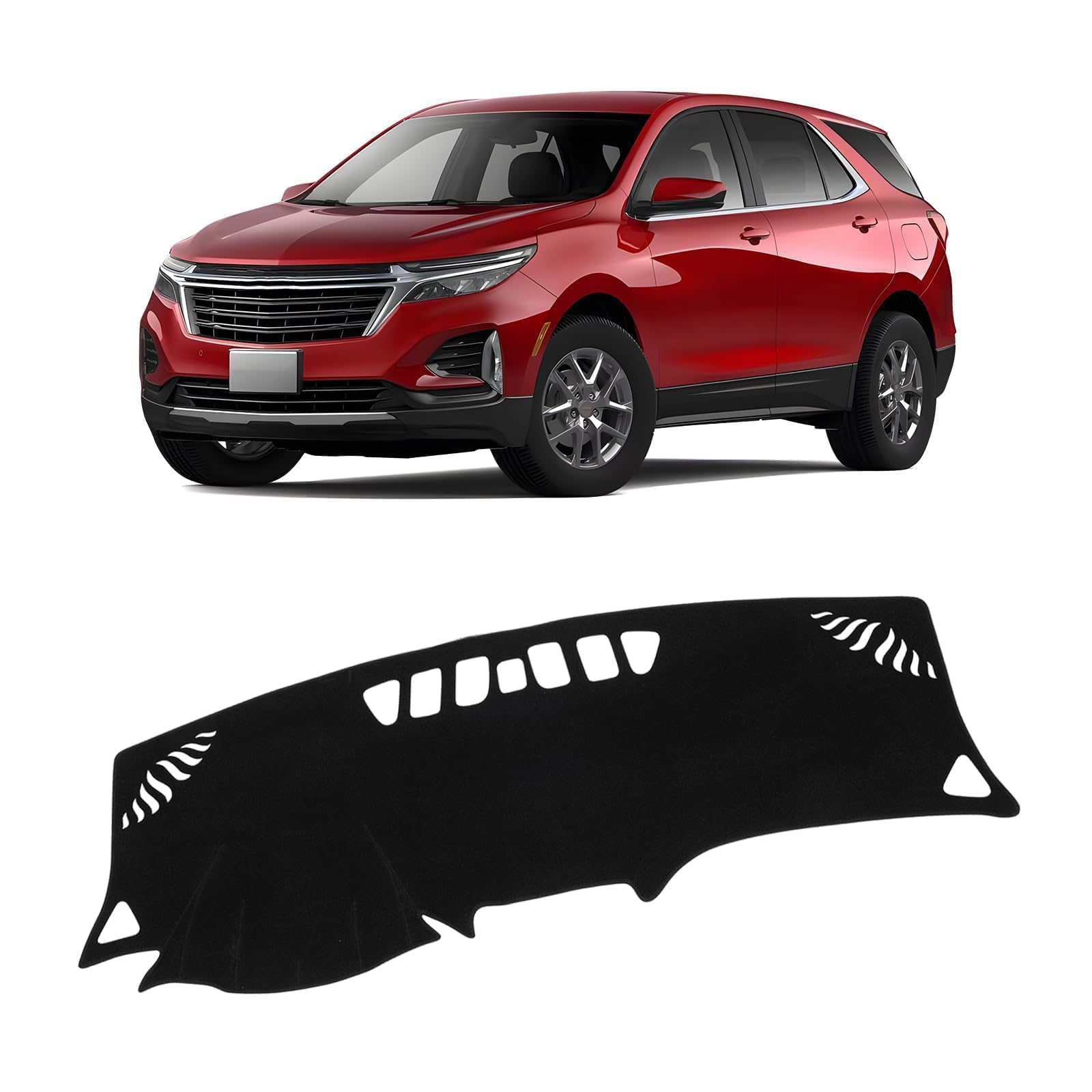 Photo 1 of KUST Dash Cover for 2018-2023 2024 Chevrolet Equinox (Without HUD) (L, LS, LT, Premier) Non-Slip Dashboard Cover Polyester Dashboard Cover Accessories for Equinox Custom Fit Dash Mat No Glare Black