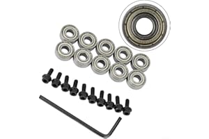 Router Bit Bearing 12.7mm Set of 10 with Hex Key Wrench, Top Mounted Ball Bearings for 12.7 mm Router Bits, Steel Bearings fo