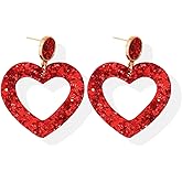 Valentines Day Earrings for Women Red Heart Earrings Love Envelope Dangle Earrings Cute Bear Earrings Valentines Day Accessories for Women Valentine's Day Gifts for Her