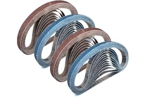 ZIVISK 1-Inch x 30-Inch Sanding Belt, 12 Pcs Zirconia & Aluminum Oxide Sander Belts, 4 each of 60/80/120 Grits Sanding Belt for Belt Sander