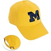 Desert Cactus University of Michigan Baseball Hat UM Wolverines Brimmed Embroidered Cap Adjustable Cloth Strap Adult Type A