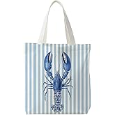 NATSUNO Canned Sardines Tote Bag,Fish Gifts for Women,Western Tote Bags for Women,Reusable Grocery Bags,Sardine Lover Gifts