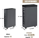 DOKEHOM 29 Inch Enlarged Slim Laundry Hamper with Wheels and Removable Wash Bag view 3