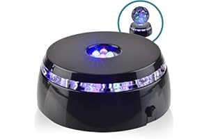 ASENTE 4 LED Display Base - Light Base for Glass Art - Lighted Glass Display and LED Base Light for Crystals, Figurines, and More - Lighted Display Stand w/ Color Changing Lights