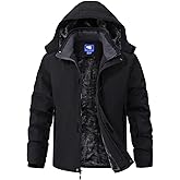 Aorga Mens Skiing Jackets Winter Waterproof Snow Jackets Fleece Lined Insulated Heavy Parka Jackets Coats with Hoode