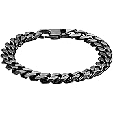Feifuli Bracelets for Men, Link Chain Stainless Steel Bracelet for Men, Charm Bracelet Chain Adjustable Clasp-Mens Jewelry Present for Dad Grandpa Boyfriend