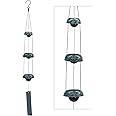 Temple Wind Chime, Dark Atrovirens Wind Chimes with 3 Bells, Feng Shui Wind Chimes for Home Yard Outdoor Decoration, A Great Memorial Wind Chime for Someone Who Loves Peace
