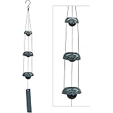 ASTARIN Temple Wind Chimes - Dark Atrovirens, 3 Bells, Feng Shui Home Yard Decoration, Memorial Gift for Peace Lovers