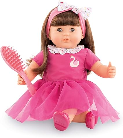 Amazon Com Corolle Mon Grand Poupon Alice In Brunette 36 Cm French Doll With Charm And Vanilla Scent Pink Toys Games