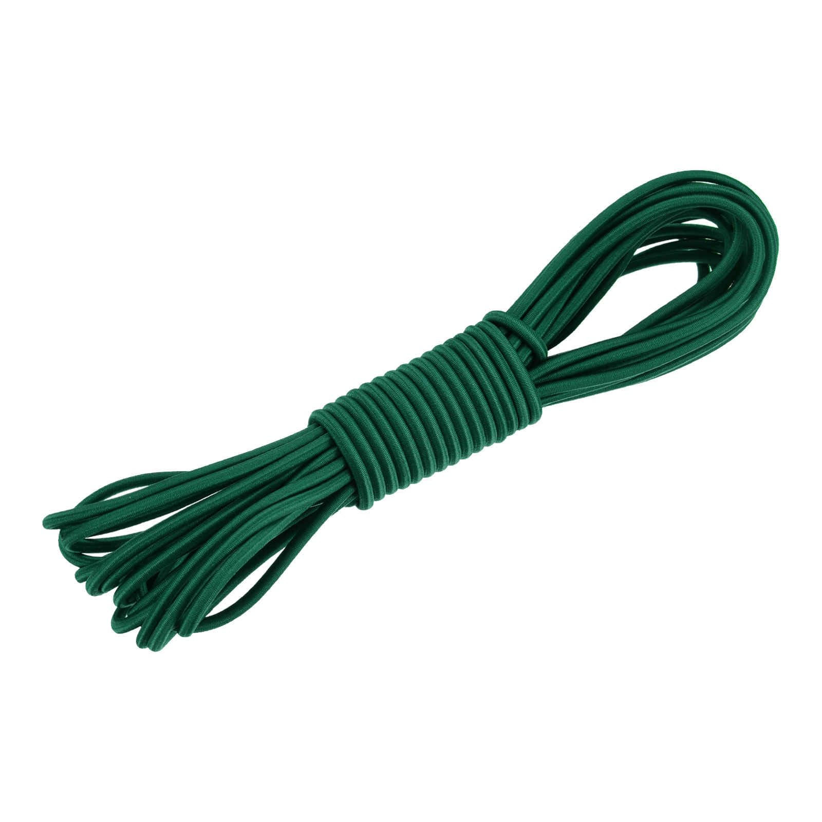 DMiotech 3mm Shock Cord, 7.6 M Dark Green Bungee Cord Tent Pole Shock Cord Round Elastic Kayak Rope Stretch String Marine Grade Heavy Polyester for DIY Projects Tie Downs