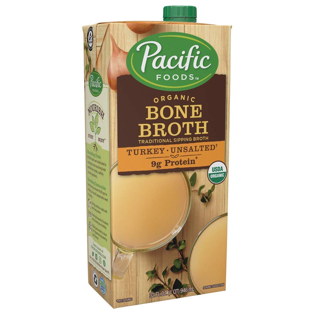 Pacific Foods Organic Turkey Bone Broth, 32oz, 12-pack
