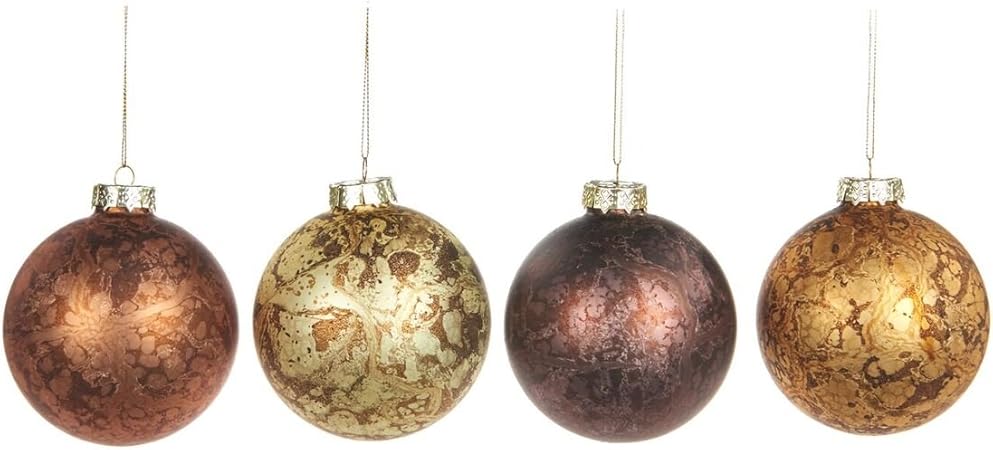 Addobbi Natalizi Goodwill.Goodwill Set Di 4 Palle Per Albero Di Natale In Vetro Effetto Marmo Opaco Natale 2016 Amazon It Casa E Cucina