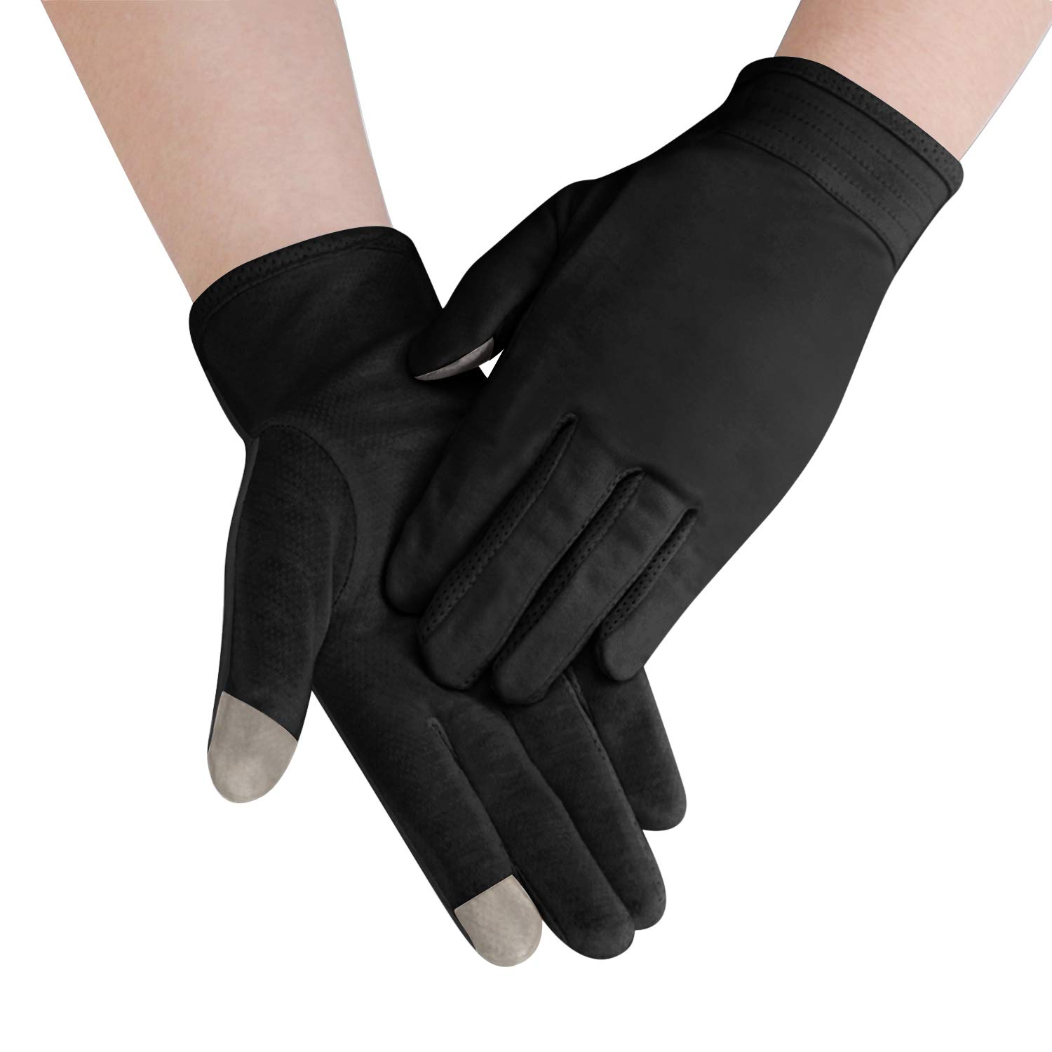 TINAYAUE Men Women Thin Breathable Touchscreen Driving Gloves Lightweight Summer Sun UV Protection Glove Anti-slip Cotton Mittens Gloves for Cycling Motorcycle Hiking Running Walking