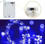 Cshare 3 Meter LED Fairy Lights Battery Operated 50 LEDs Silver Wire view 2