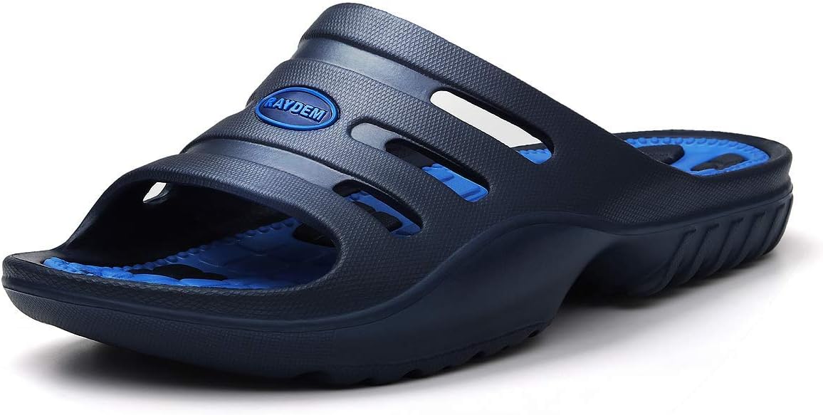 Men's Slide Sandals Athletic Slippers with Arch Support for Shower Pool Beach Sports Gym Spa Trip Outdoor House