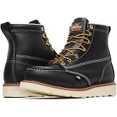 Thorogood American Heritage 6&rdquo; Steel Toe Work Boots for Men - Full-Grain Leather with Moc Toe, Slip-Resistant Wedge Outsole, and Comfort Insole; EH Rated