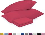 DN Collection Pillow Cases 2 Pack 50x75cm Red Microfiber OEKO-TEX