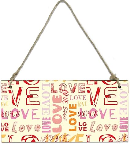 Amazon ドアプレート バレンタイン 黄色い 文字 落書き レターボード ウェルカムボード ミニ黒板 ポップボード クローズ 看板 お店看板 メニューボード Diy おしゃれ 木製 吊り下げタイプ x10cm 店舗看板 文房具 オフィス用品