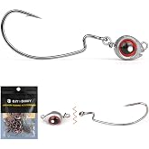 15-Sets Detachable Fish Head Swimbait Jig Heads - Weedless EWG Hooks Kit for Fishing (15 Fish Eye Weights + 15 Hooks)